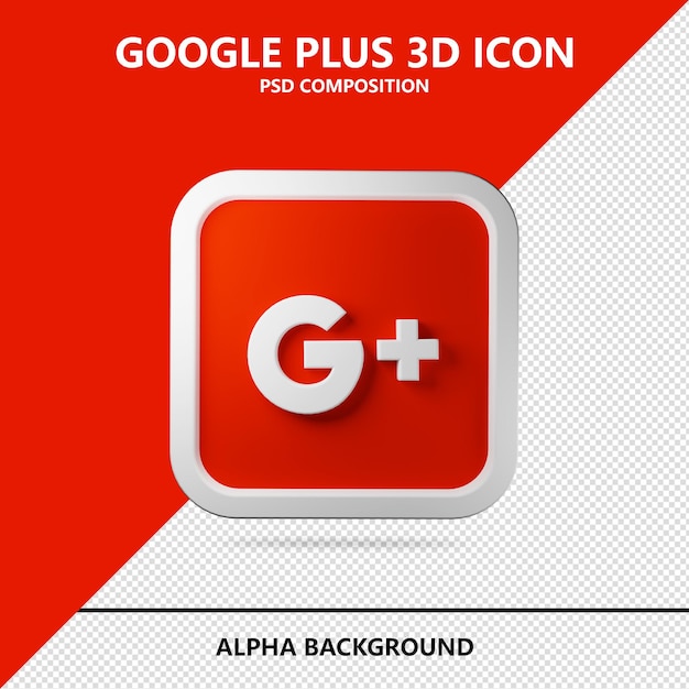 PSD google plus illustration de rendu d'icône 3d