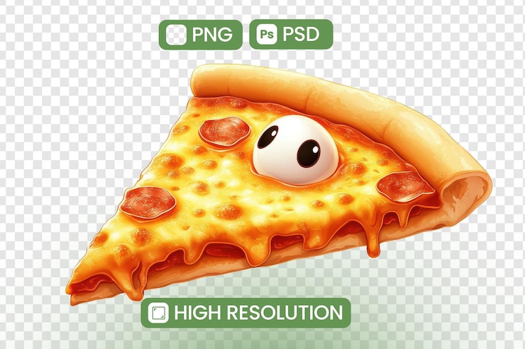 PSD googly eye pizza slice png psd de alta resolución (en inglés)