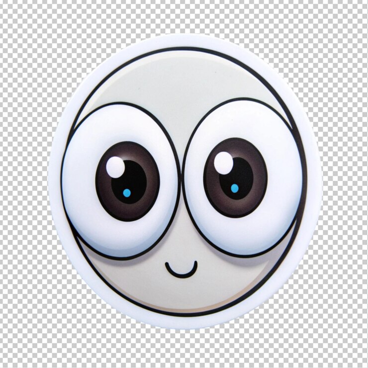 PSD googly eyes sticker transparent background