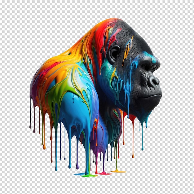 PSD un gorila con una coloración colorida y colorida