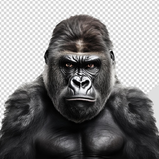 Gorila zangado isolado em fundo transparente png