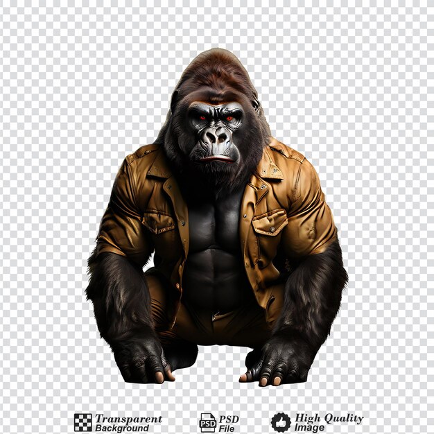 PSD gorilla isoliert auf durchsichtigem hintergrund