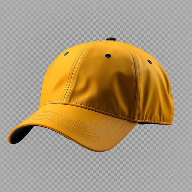 gorra de béisbol amarilla aislada sobre fondo transparente gorra recortada maqueta ai generativo