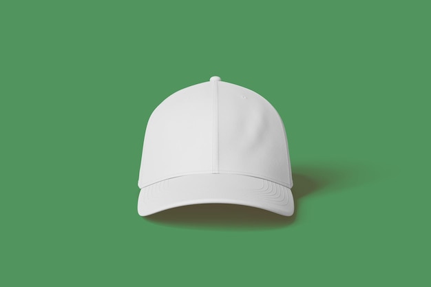 Gorra de béisbol blanca en una superficie verde