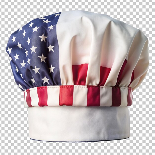 Gorra de chef con colores de la bandera estadounidense fondo transparente