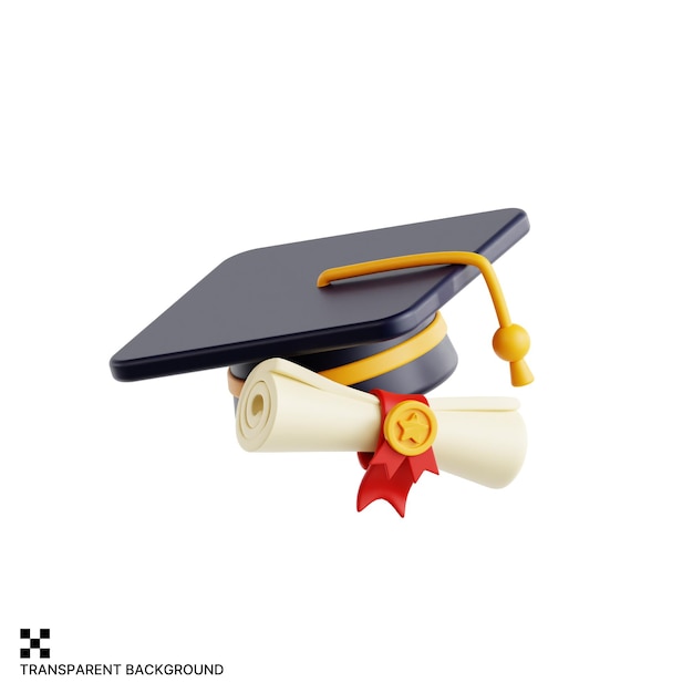 Gorra de graduación con rollo de diploma