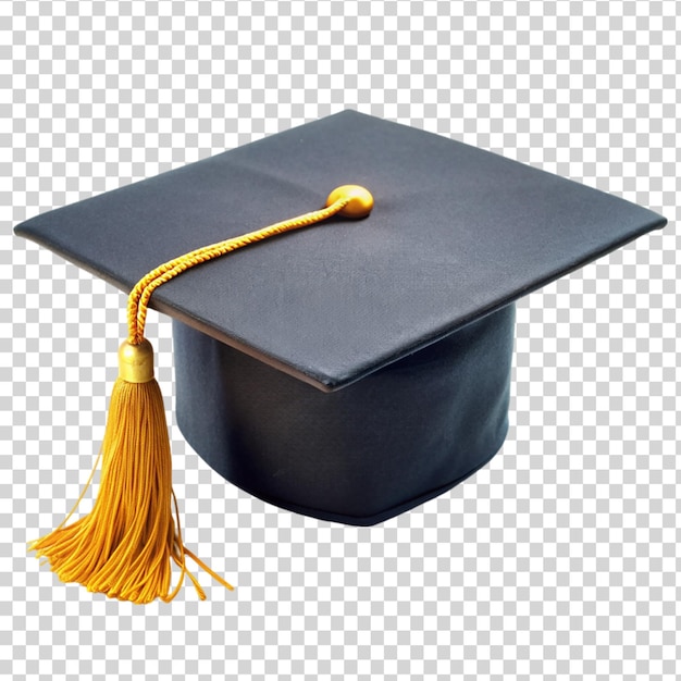 PSD gorra de graduación universitaria aislada sobre un fondo transparente