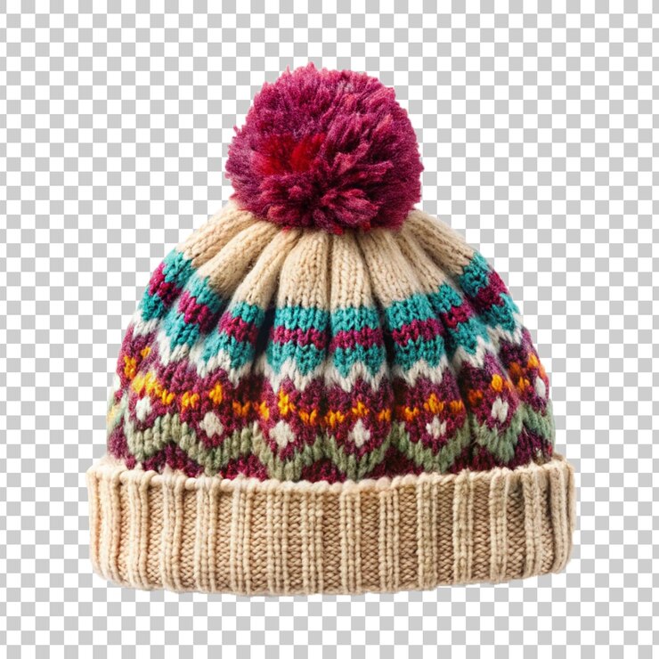 PSD una gorra de punto con un sombrero en ella