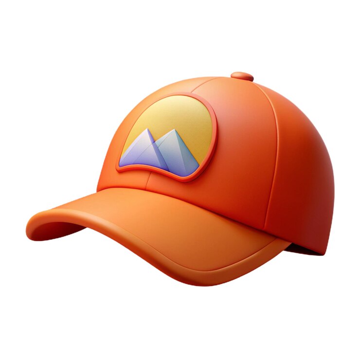 PSD una gorra roja con un logotipo azul