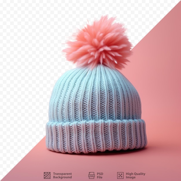 Gorro con pompón de tejido de punto.