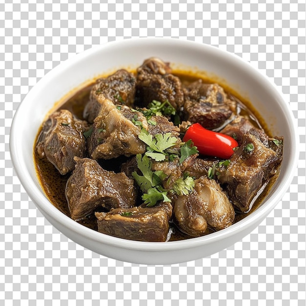Gosht karahi aislado en un fondo transparente