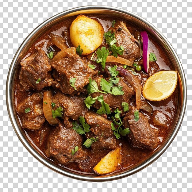 Gosht karahi aislado en un fondo transparente