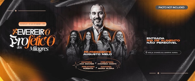 Gospel-Veranstaltungsflyer Bearbeitbare PSD