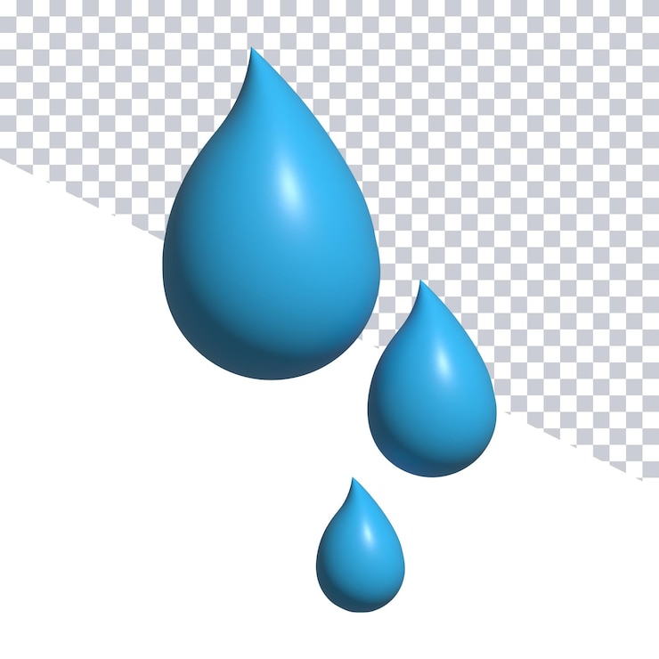 PSD una gota de agua con un fondo blanco.
