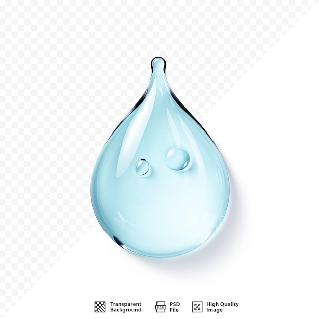 Una gota de agua que es azul.