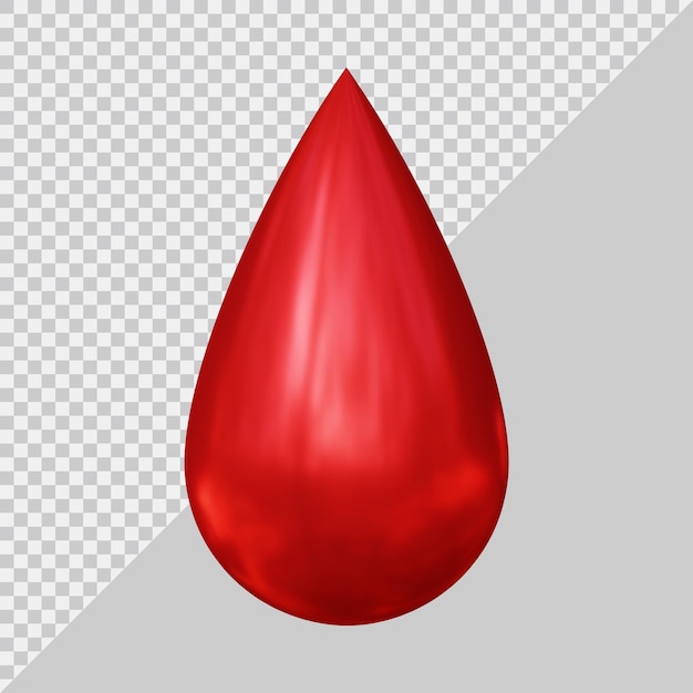 Gota de sangue com estilo 3d moderno