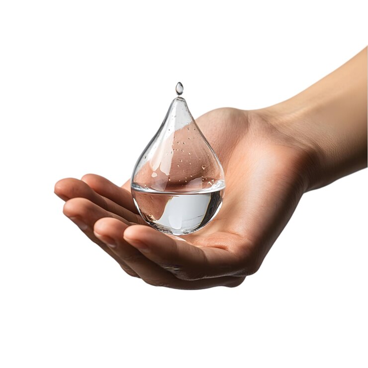 PSD gotas de agua en la mano