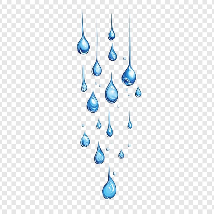 PSD las gotas de agua que caen una sinfonía azul de gotas de lluvia