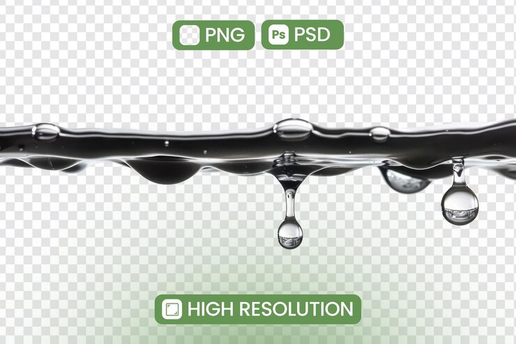PSD gotas de agua transparentes en la superficie