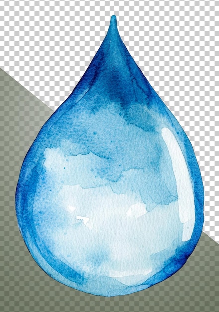 Gotas de água azuis brilhantes isoladas em estoque de corte branco png