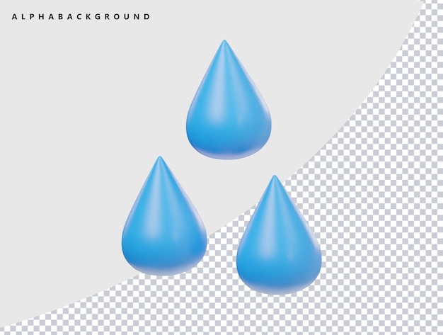 Gotas de água renderizadas em 3D