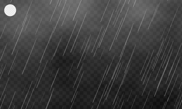 Las gotas de lluvia en un fondo transparente