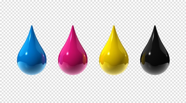 PSD gotas de tinta cmyk