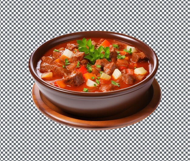 PSD el goulash delicioso está aislado en un fondo transparente