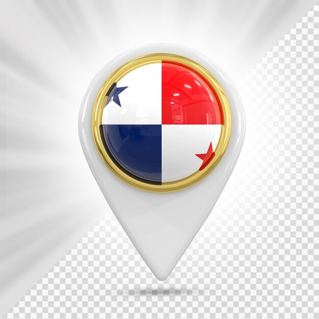 Goupille De Carte Avec Le Drapeau Du Panama