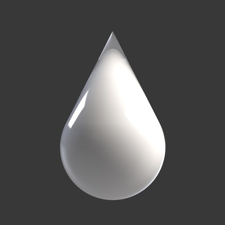 PSD goutte de crème à eau blanche 3d
