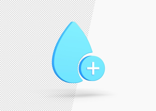 PSD goutte d'eau 3d isolée plus conception d'icône