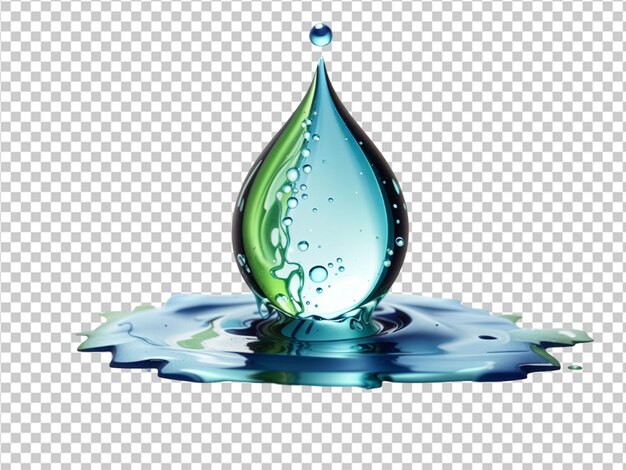 PSD une goutte d'eau bleue et verte