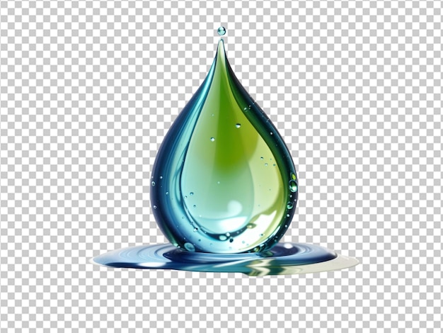 PSD une goutte d'eau bleue et verte