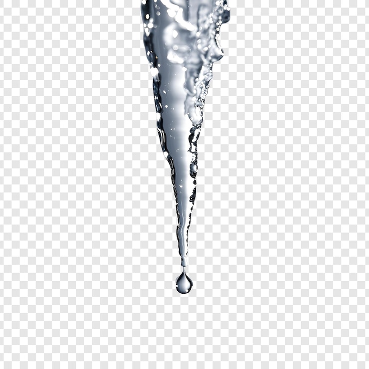 PSD une goutte d'eau avec de la glace dessus