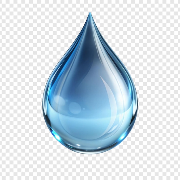 Goutte d'eau isolée sur un fond transparent
