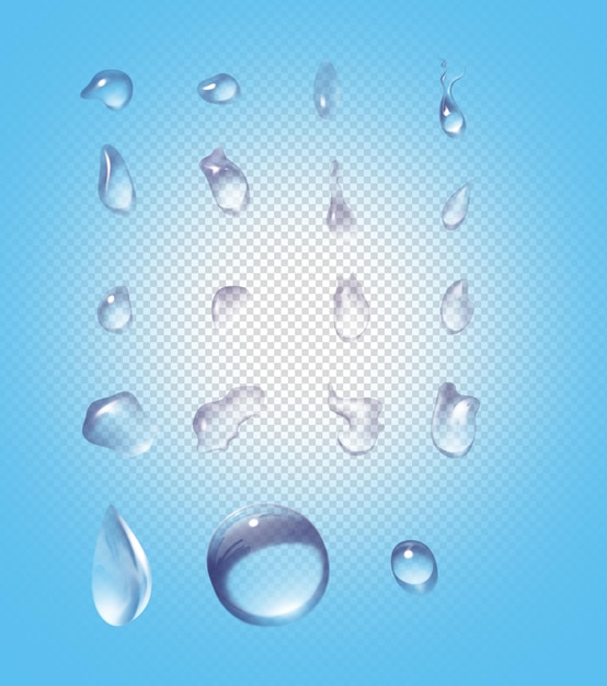 Goutte d'eau transparent isolé
