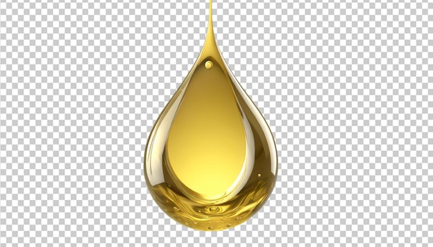 PSD la goutte d'or de pétrole sur un fond avec transparence