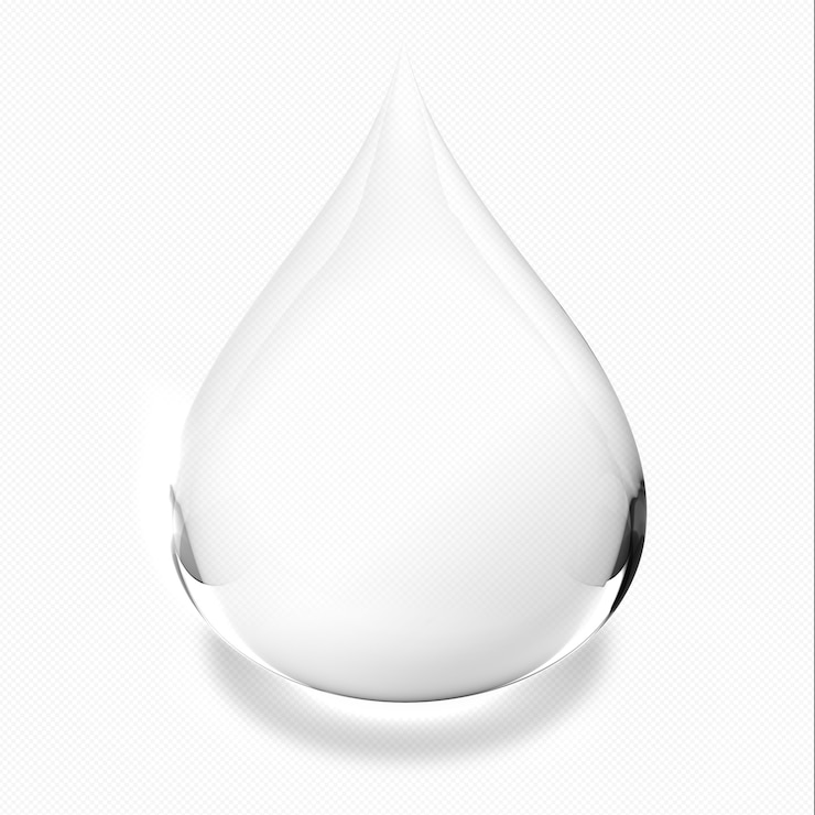 PSD gouttelettes d'eau transparentes