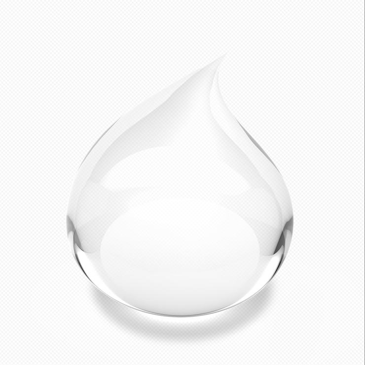 PSD gouttelettes d'eau transparentes