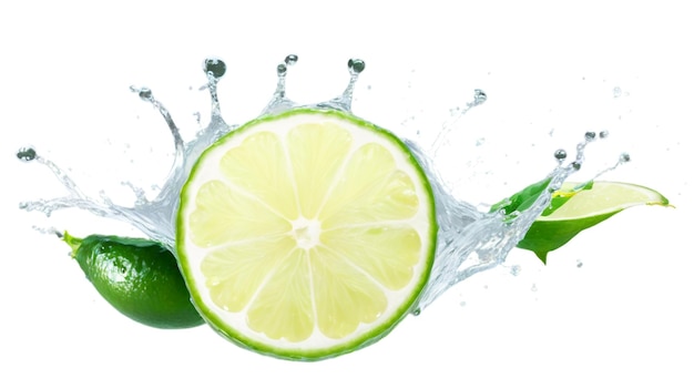 Des gouttes de citrons frais et juteux flottant dans l'air.