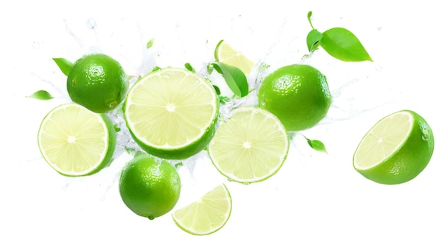 Des gouttes de citrons frais et juteux flottant dans l'air.
