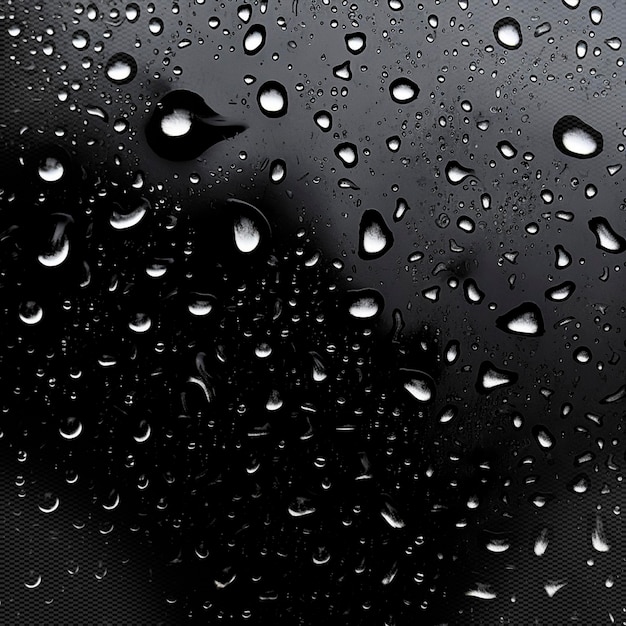 gouttes de pluie sur une fenêtre avec un noir