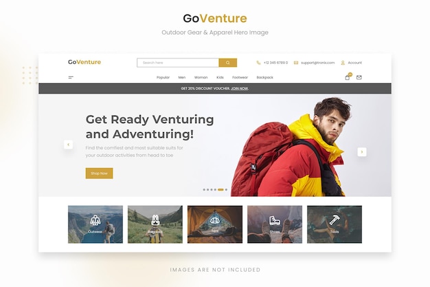 PSD goventure outdoor gear vestuario hero image