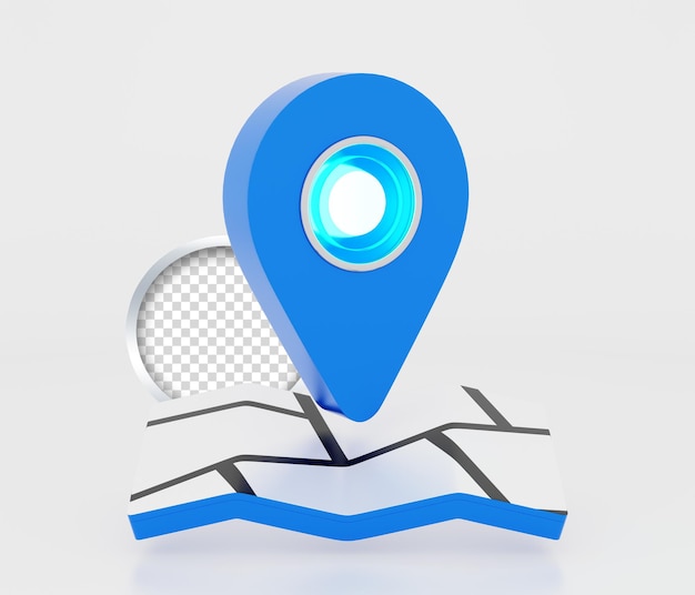 GPS-Karte mit einem blauen Pfeil, der auf den richtigen Ort weist