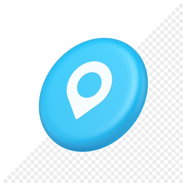 GPS-Karten-Pin-Standort-Service-Schaltfläche Anwendungsrichtung Entfernungszeiger isometrisches realistisches 3D-Symbol