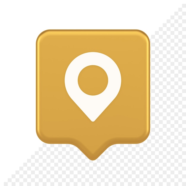 GPS map pin location service button application direction distance pointer 3d realistic speech bubble icon