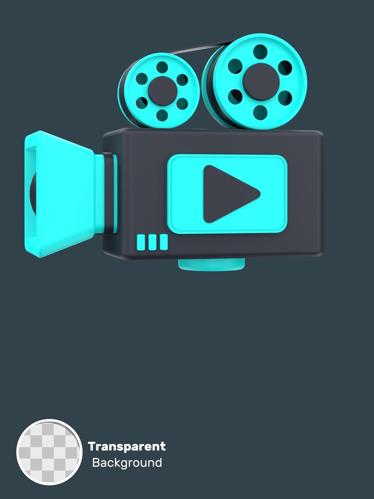 PSD grabadora de video 3d para video marketing objeto en un fondo transparente fondo transparente