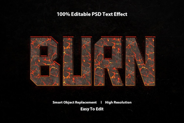 Grabar efecto de texto con estilo 3d Totalmente editable PSD Premium