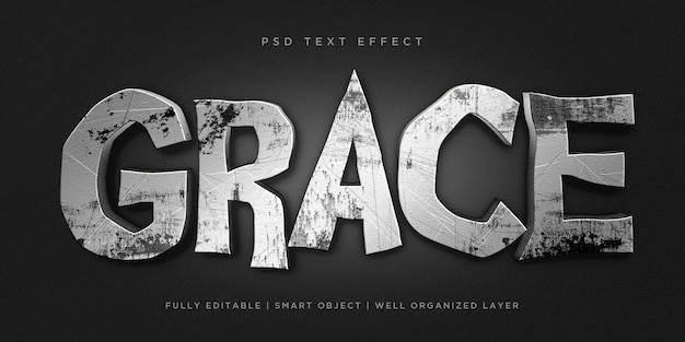 PSD grace texteffekt im 3d-stil