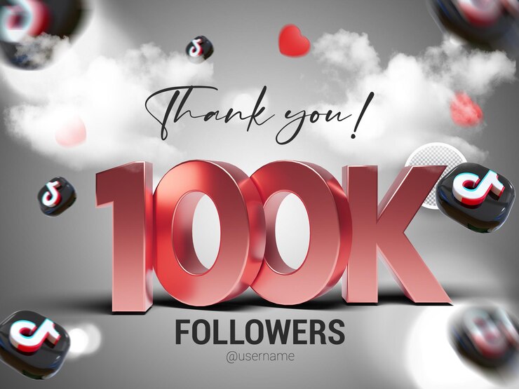 PSD gracias 100k seguidores en tiktok psd